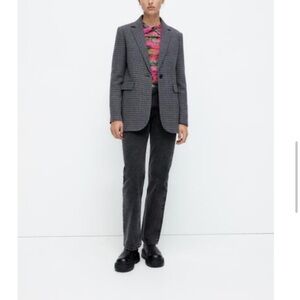 Zara Wool Blend Elbow Patch Blazer
